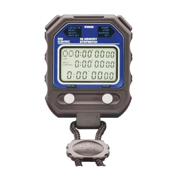 Sper Scientific 60-Memory Stopwatch 810033